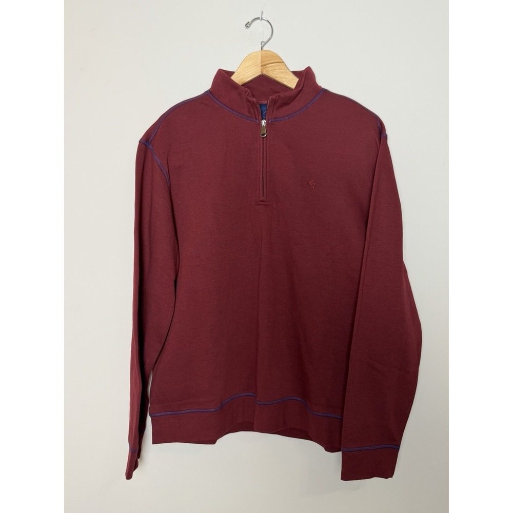 Robert Graham Fulham Red Quarter Zip Pullover Sweater‎ Men's Large NEW $148